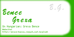 bence grexa business card